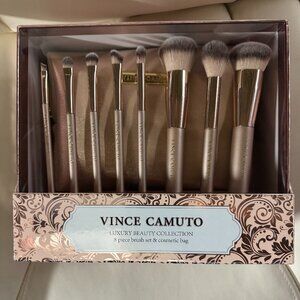Vince Camuto Luxury Beauty Collection 8-piece brush set and cosmetic bag.